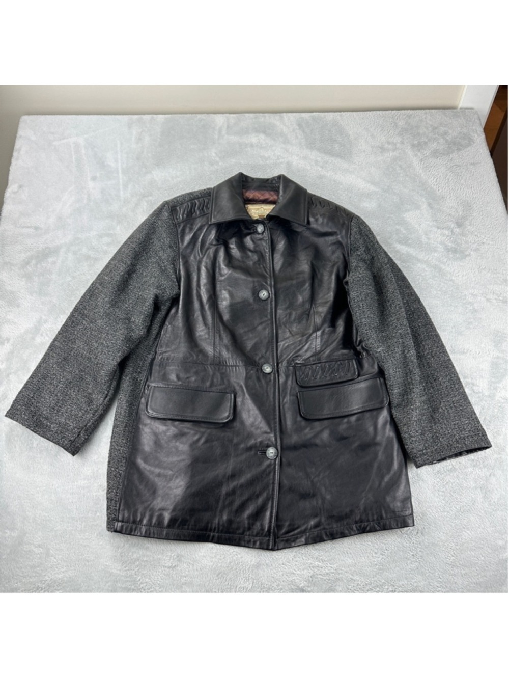 Howie & Son RARE VTG Men's Size Medium Genuine Ovine Black Leather Made in Spain